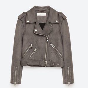Suede biker jacket
